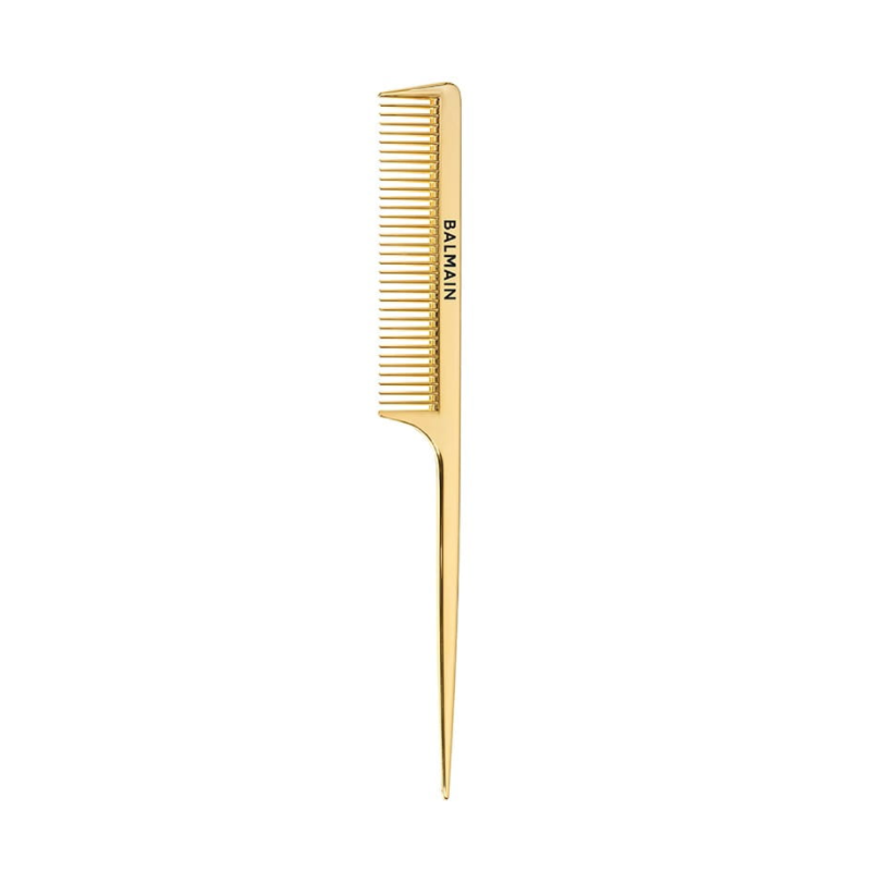 Balmain Golden Tail Comb Profesjonalny Złoty Grzebień Do Strzyżenia Ze  Szpikulcem 14K Gold