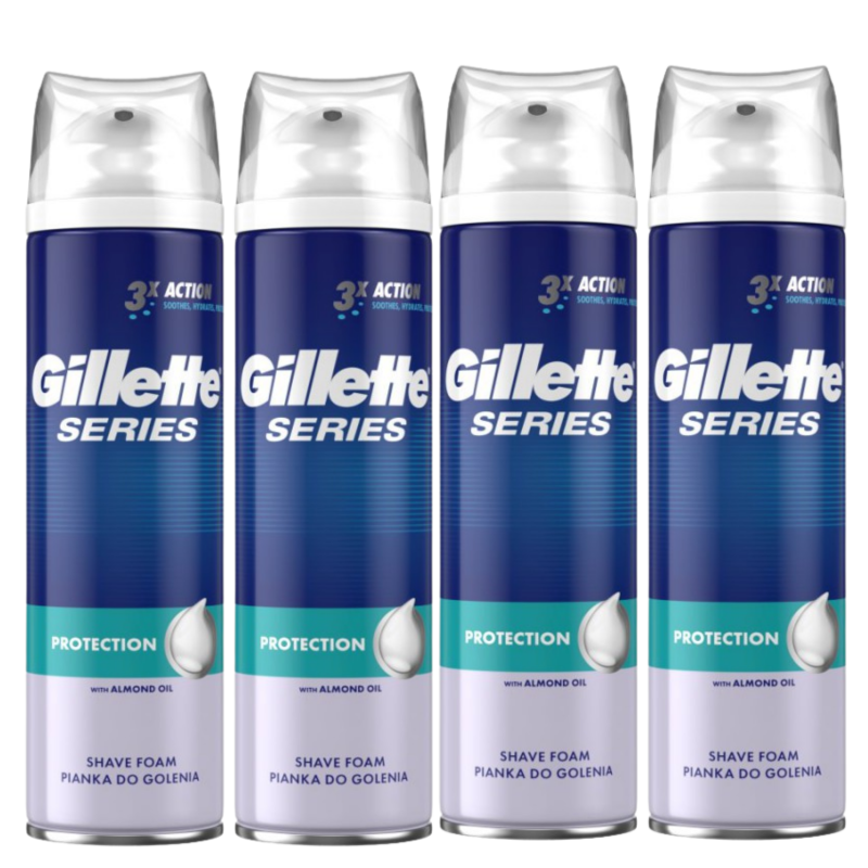 Gillette Series Protection Pianka Do Golenia Dla Mężczyzn 4 x 250ML