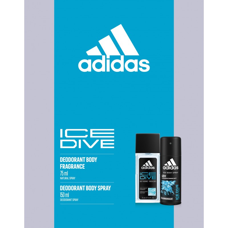 Adidas Ice Dive Zestaw Dezodorant Atomizer 75ML + Antyperspirant Spray 150ML