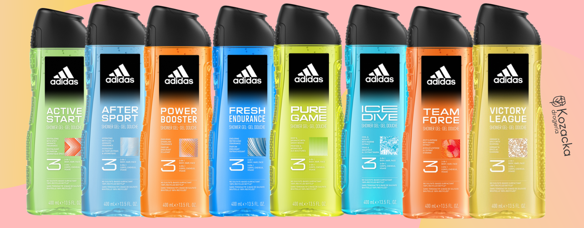 Świeżość i energia - żele pod prysznic Adidas Świeżość i energia - żele pod prysznic Adidas